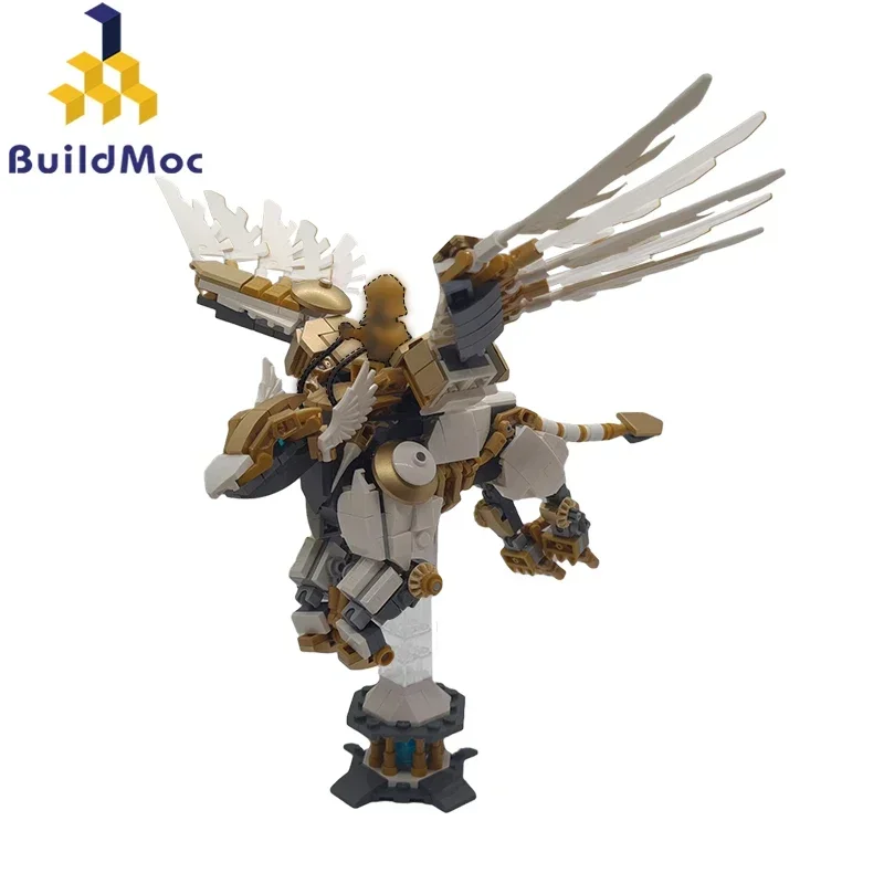 BuildMoc High-Tech Griffon Machina Mecha Building Blocks Kit Heros Lion Beast Monster Bricks Toy For Children Birthday Xmas Gift