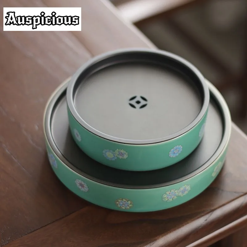 

Turquoise Ceramic Teapot Trivets Green Pot Bearing Kung Fu Tea Pot Insulation Pad Household Tea Ceremony Decoration Accessories