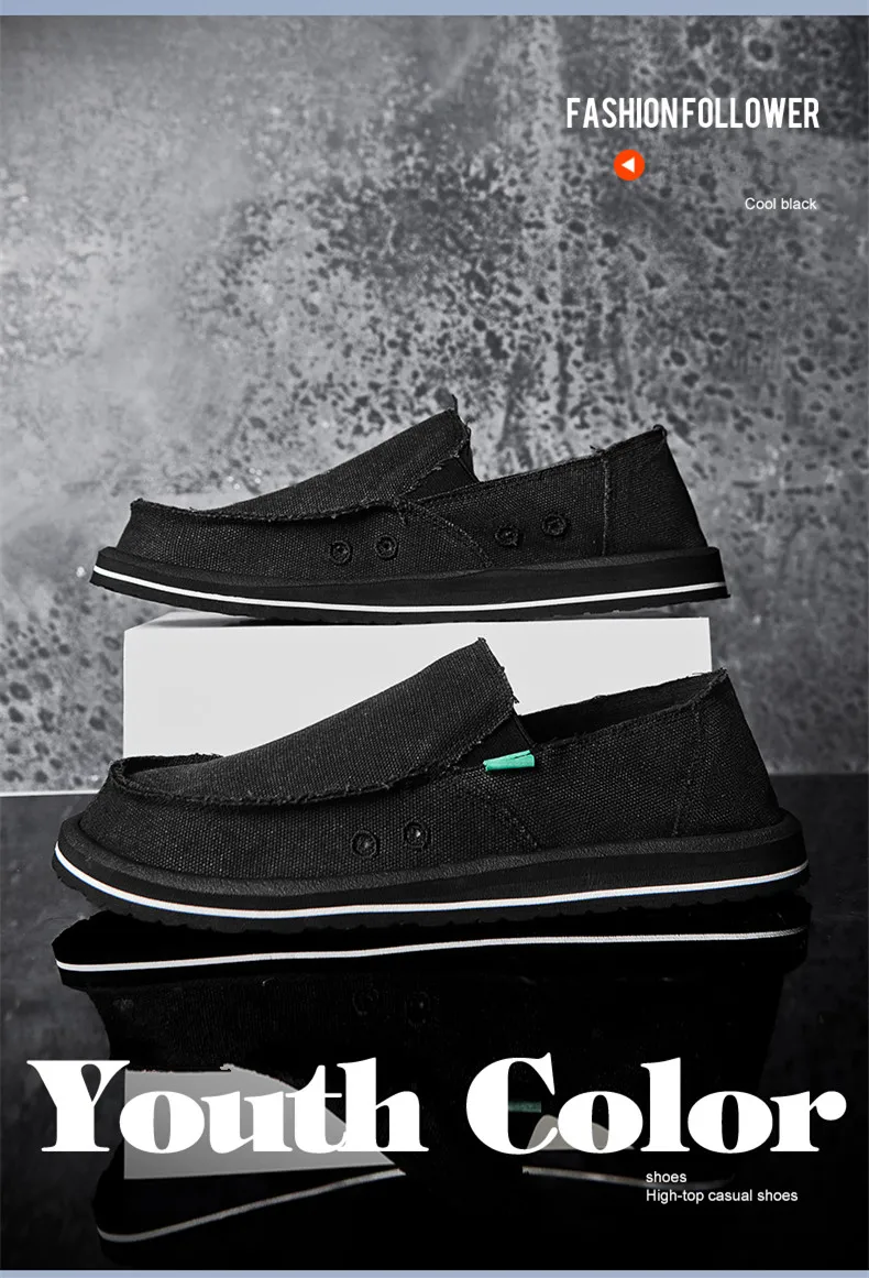 Neue, leichte, handgefertigte Canvas-Freizeitschuhe für Herren, modisches Design, Sneaker, Herren-Slipper, atmungsaktive, flache Schuhe mit niedrigem Schaft, weiche Fahrschuhe. – Detail 5