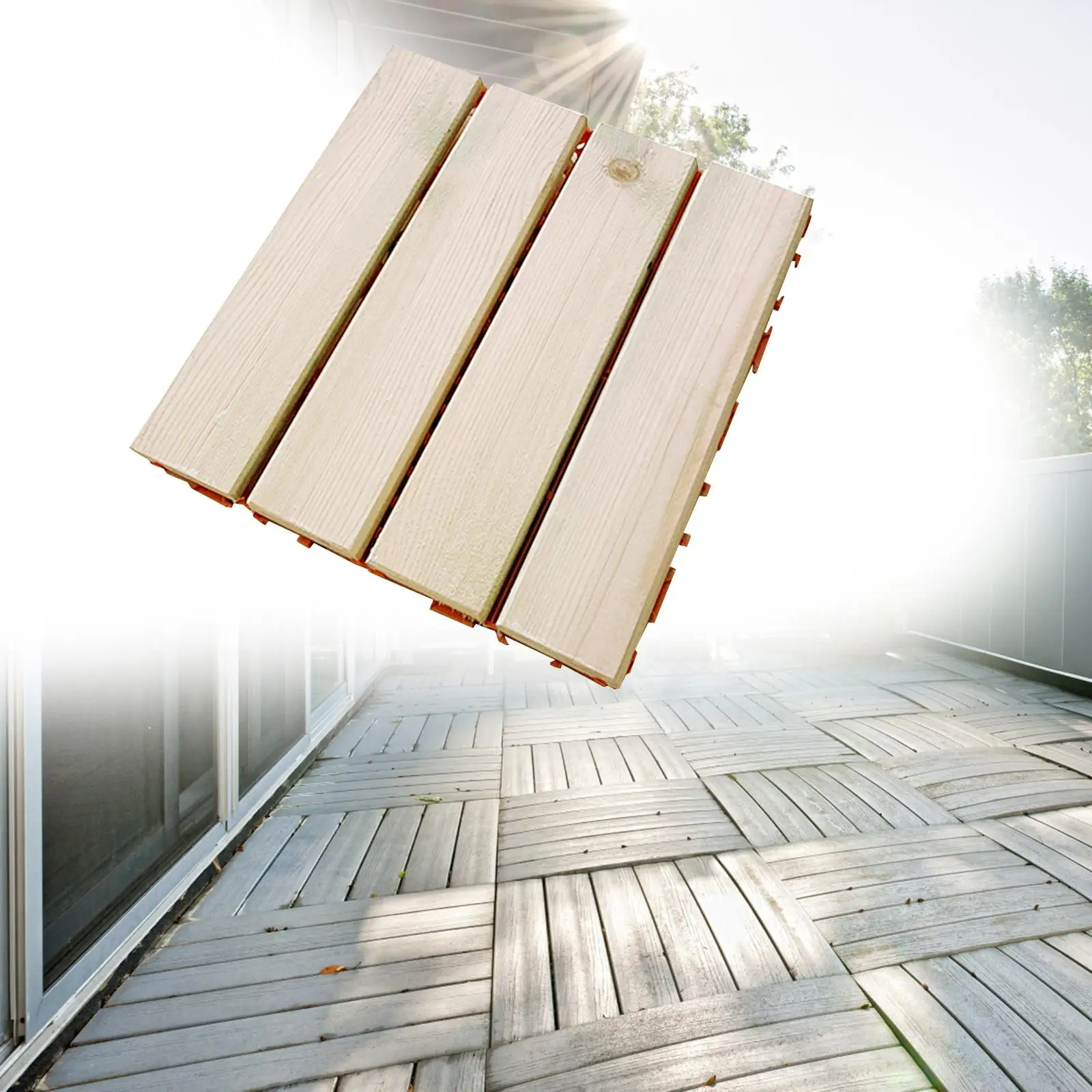 Outdoors Balcony Flooring Patio Floor Decking Tiles Wooden Click Floor Decking Tile