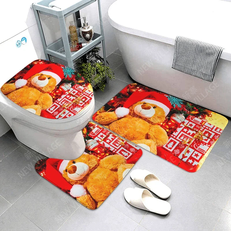 home bathroom floor mats Christmas animals Bath Foot mat modern bathroom accessories rug Toilet mat Bathtub anti-slip carpet