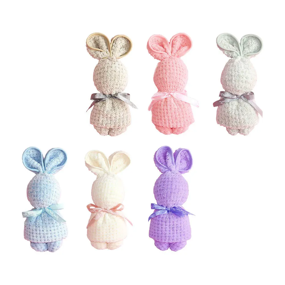 

Cabilock 6pcs Bunny Towel Newborn Baby Bath Set Easter Gift Washcloth Adorable Rag Wedding Party Accessory