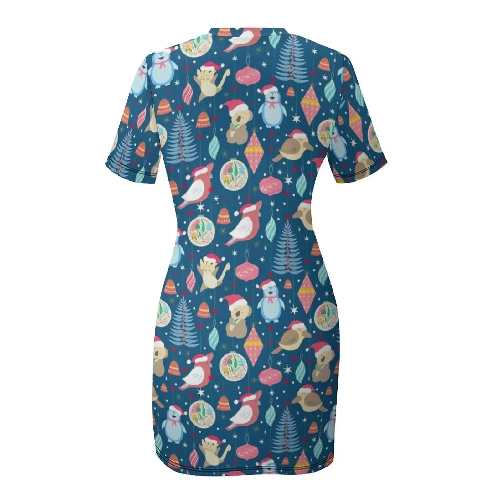 Vestido de Natal Australiano de Manga Curta para Mulheres, Vestido de Luxo para Festa de Verão, Vestido de Gala