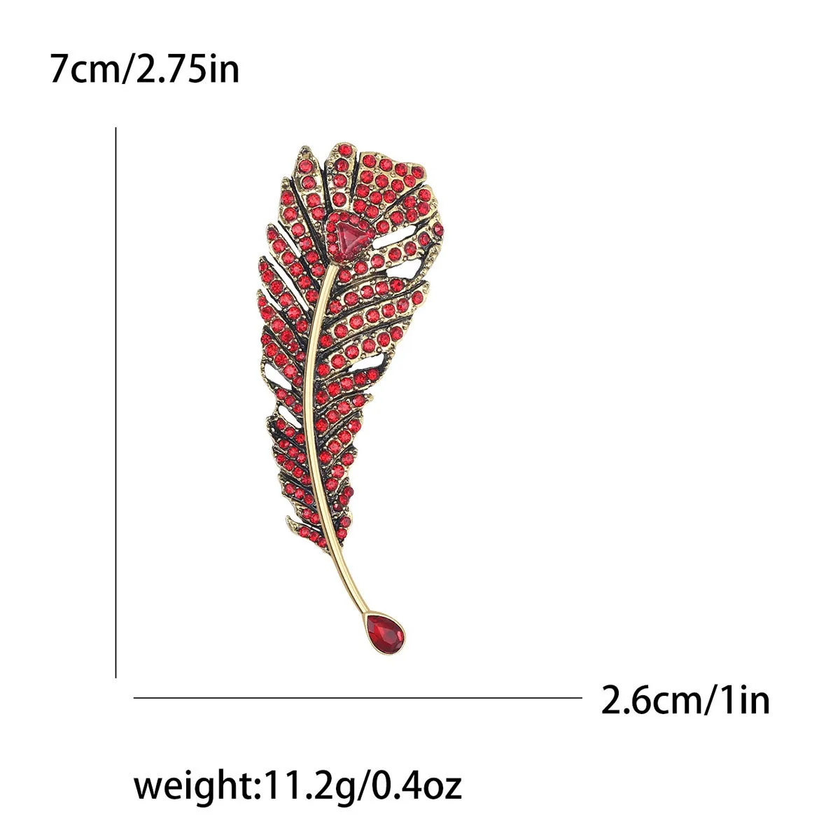 Heavy Workmanship Large Carat Super Shiny Zircon Feather Brooch Pin Luxury Fashion High End Chest Flower Advanced Level Pin