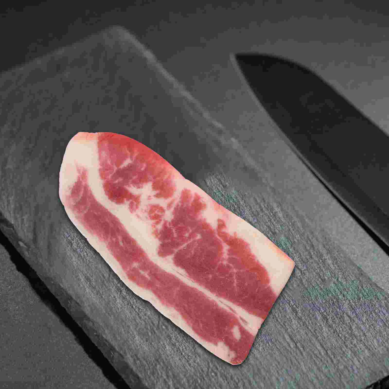 Beef Simulation Slices Fake Meat Cooked Model Artificial Food Real Looking Prop Kids Plaything