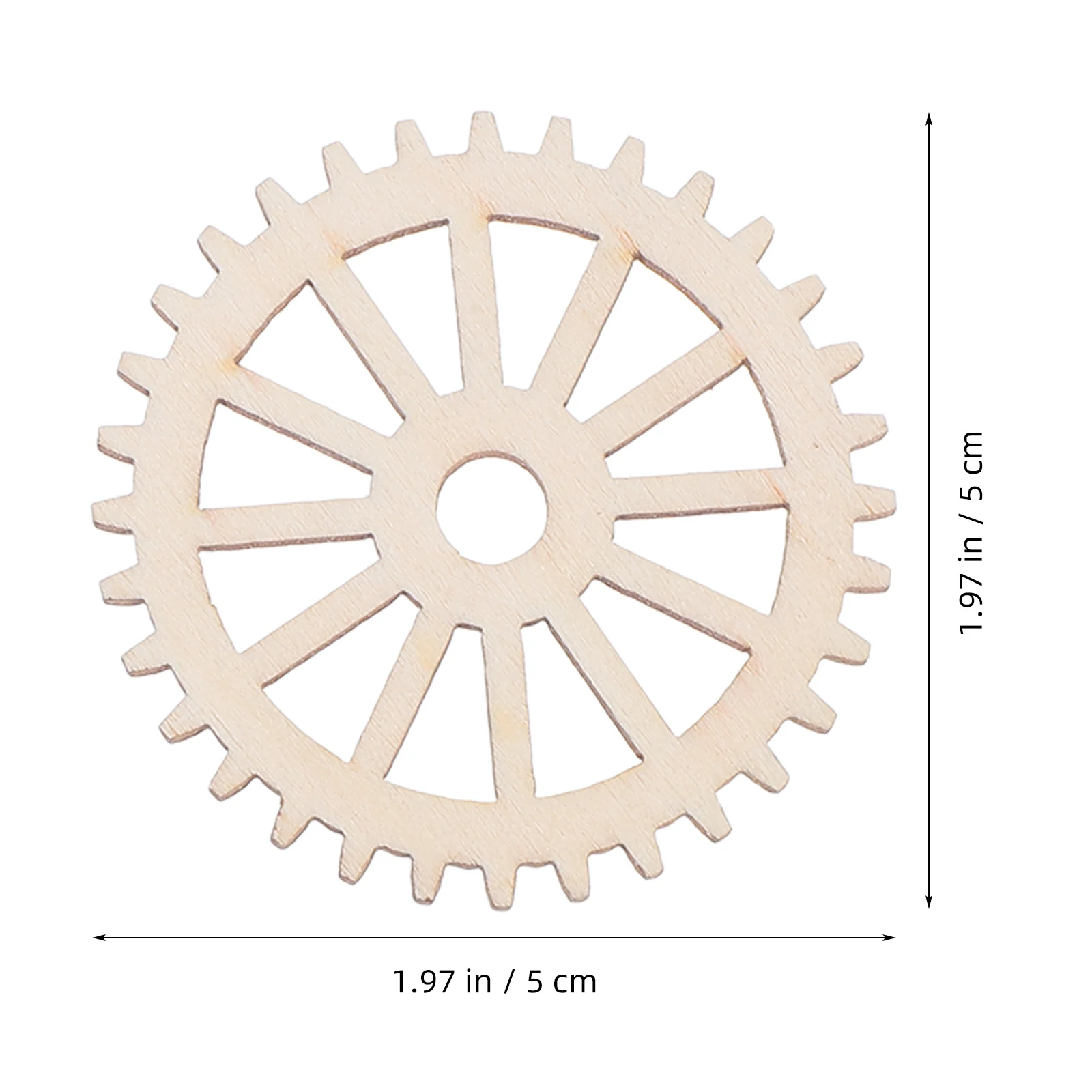 

50 Pcs Wooden Gear Pendant Wall Hanging Home Decor Beige Smooth Surface DIY Crafts Christmas Ornaments Wedding Decor Sewing
