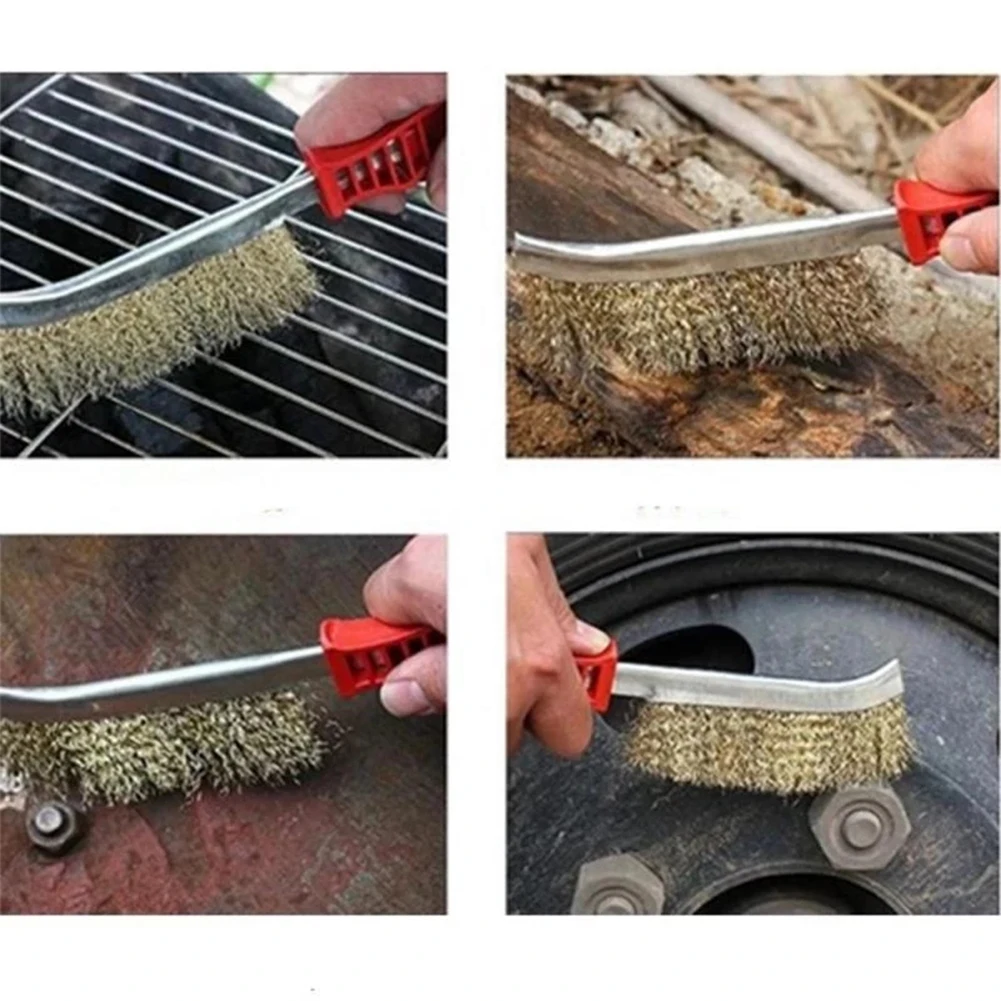 70mm Steel Wire Brush Barbecue Cleaning Copper Brush For Rust Prevention Derusting Cleaning Metal Multifunctional Hand Tool