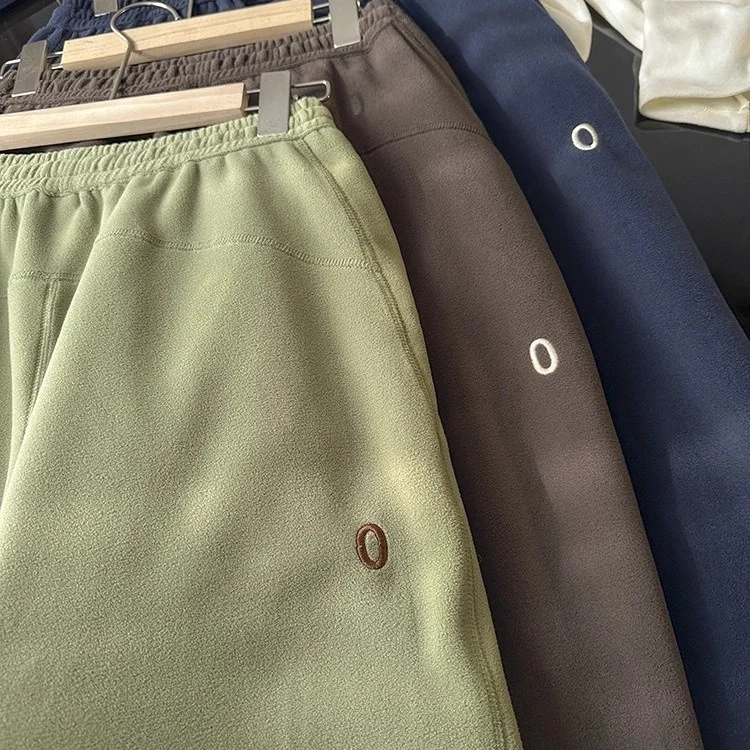 Pantalones informales de otoño e invierno para mujer, holgados, térmicos, con cintura elástica, respetuosos con la piel, Fce Dstring, peso pesado