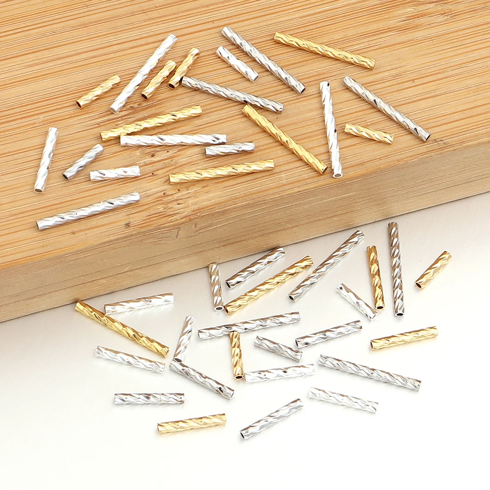 Crimp Bead Tube - 30 stuks vergulde koperen rechte buiskralen
