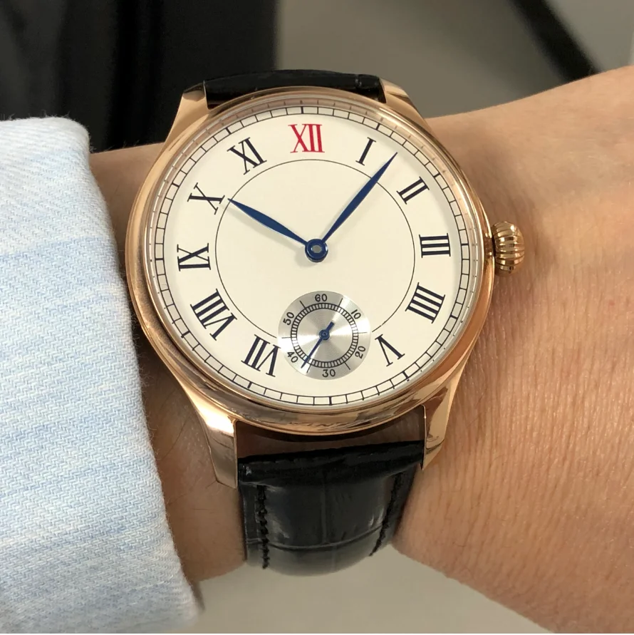 2026 New 44mm ST3621 Watch Silvery White Dial Wind 6498 Movement 316L Stainless Steel Rose Gold Men's Pilot Watch GR0430-26