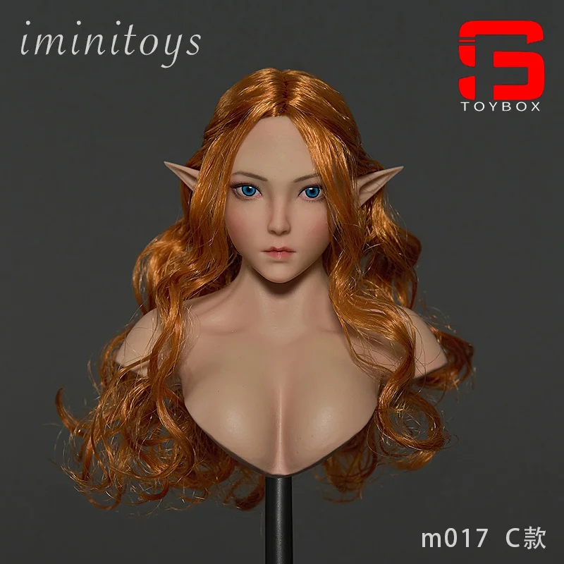 Iminitos Anime Olhos Cabeça Esculpir, Escultura Modelo Fit 12 ''TBL Jiaou Pale Soldado Feminino Action Figure Corpo, Elfo Azul, M017, 1:6