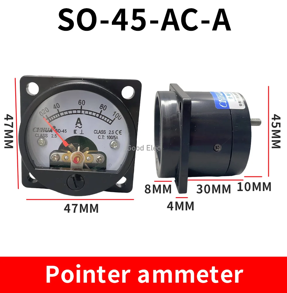 SO-45 AC Analog Ammeter 1A 2A 3A 5A 10A 15A 20A 30A 50A etc,Pointer meter/Current Meter/Panel Meter