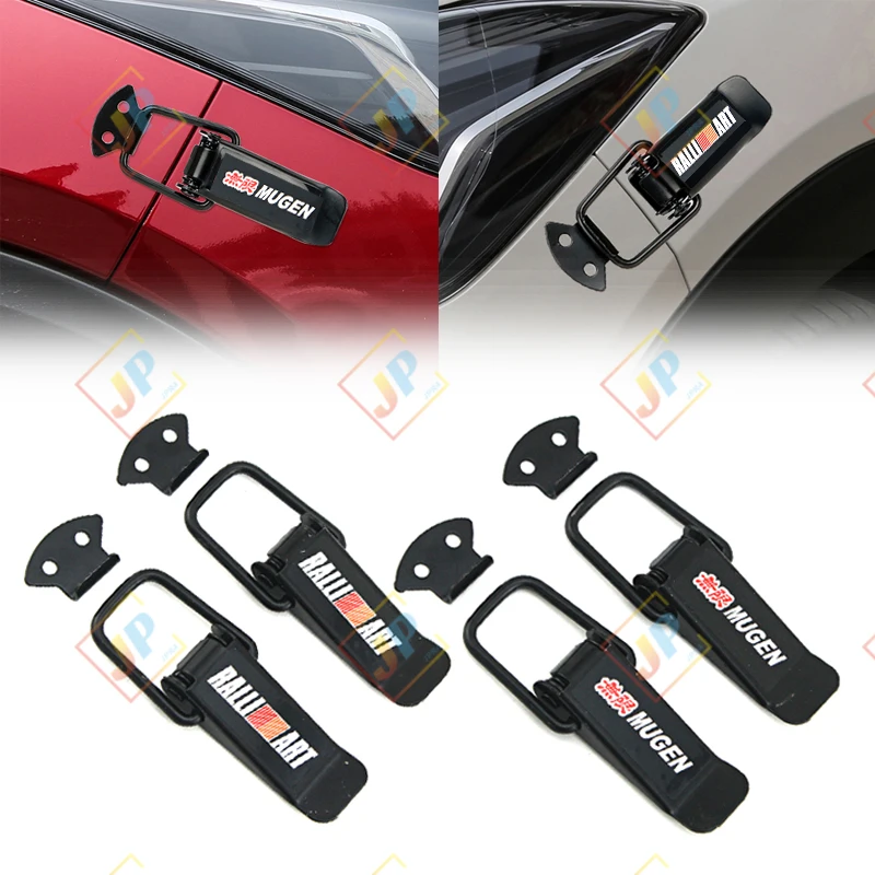 MUGEN Car Front Bumper Clamp Quick Release Wrap Fasteners Car Safety Hook Lock Clip Trim Accessories