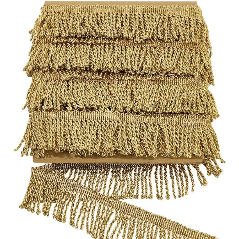 12 Yardsx2.2Inch Fringe Trim Chainette Sewing Lace Trim Fringe Tassel Decorative Fringe Trim for Curtain Box Crafts Home Decor view 2