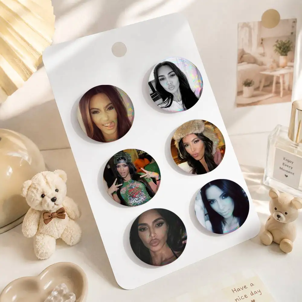 A-K-Kim K-Kardashian Anime Round Badges, Brooches, Clothing Accessories, Birthday Gifts, Anime Conventions