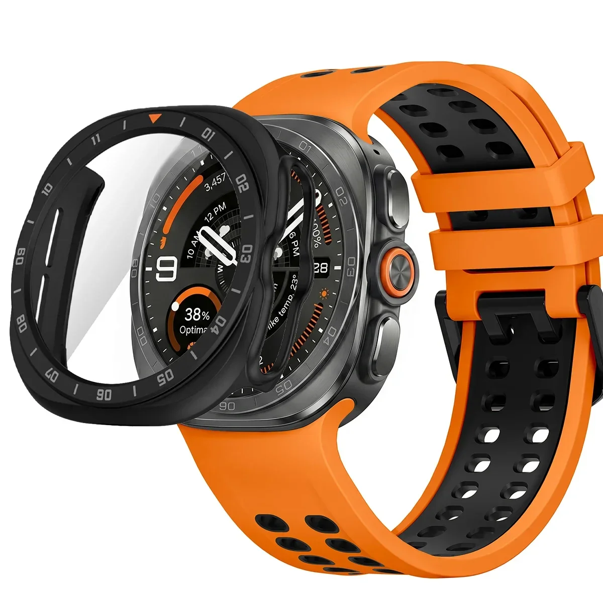 Gehärtetes Glas + Hülle für Samsung Galaxy Watch Ultra 2, vollständige PC-Stoßfängerabdeckung, Displayschutzfolie für Galaxy Watch9 Ultra2 Zubehör – Detail 23
