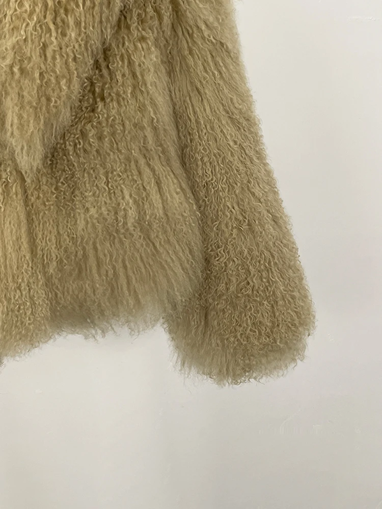 OFTBUY Natural Mongolia Sheep Fur Coat 2025 Winter Clothing Women Fashion Warm Thick Clothes Lady Elegant Real Fur Coat Female