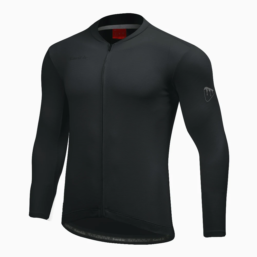 Santic Men's Cycling Jersey Long Sleeve Spring Summer Quick Dry Biker Shirt Breathable Reflective Outdoor Sport Bicycle Clothing