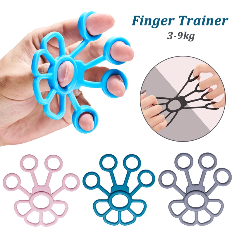 Silicone Finger Exerciser Fitness Hand Grip Forearm Strength Muscle Trainer Gym Finger Gripper Rehabilitation Recovery Tool