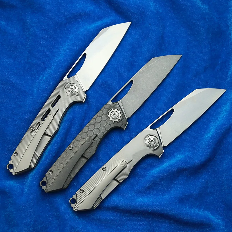 Eutsler Neutralizer Titanium Handle Ceramic Bearing Pocket EDC Tool Kitchenware Hunt Camping 154CM Outdoor Folding Knife