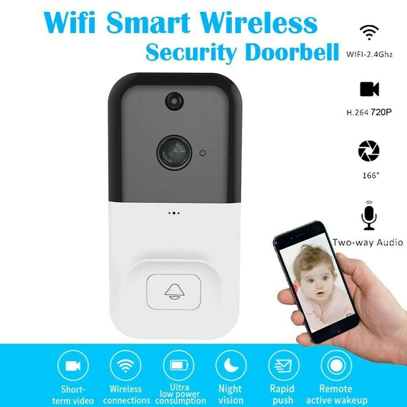 

Беспроводной смарт-видеозвонок с Wi-Fi, 720P, с поддержкой TF-карты