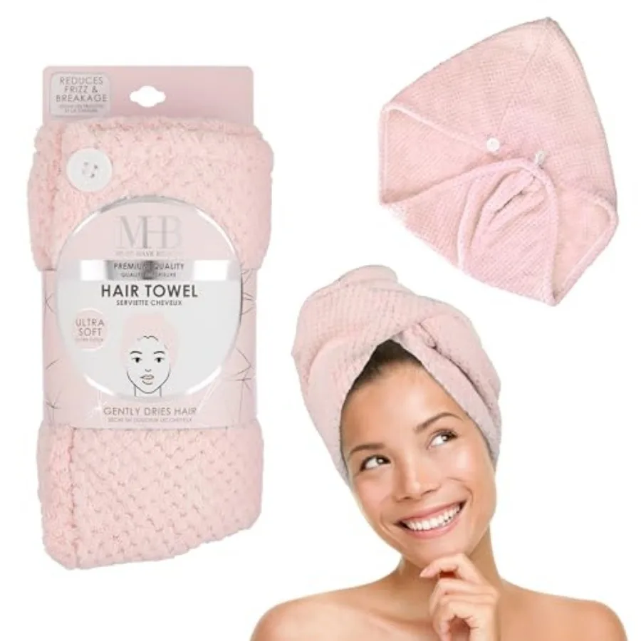 

Microfiber Hair Towel Super Soft and Ultra Absorbent Luxury Hair Towel Reduces Frizz and Drying Time Anti-Frizz Hair Wrap for A