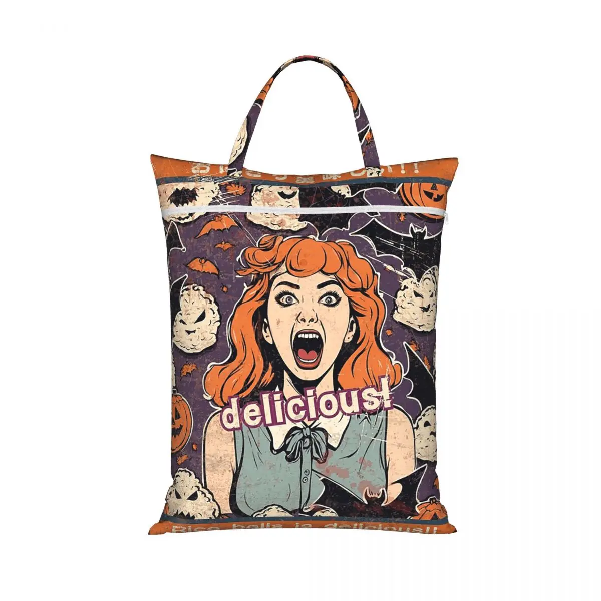 Rice Balls Is Delicious! Halloween Girl Version Laundry Collector Foldable Laundry Basket Home Organizer Washing Basket