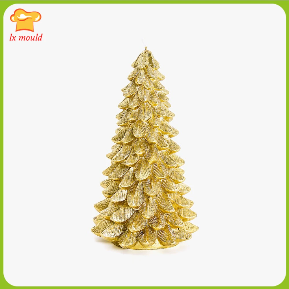 3D Christmas Tree Silicone Candles Mould Home Decoration DIY Wax Aromatherapy Plaster Mold Christma Fir Tree