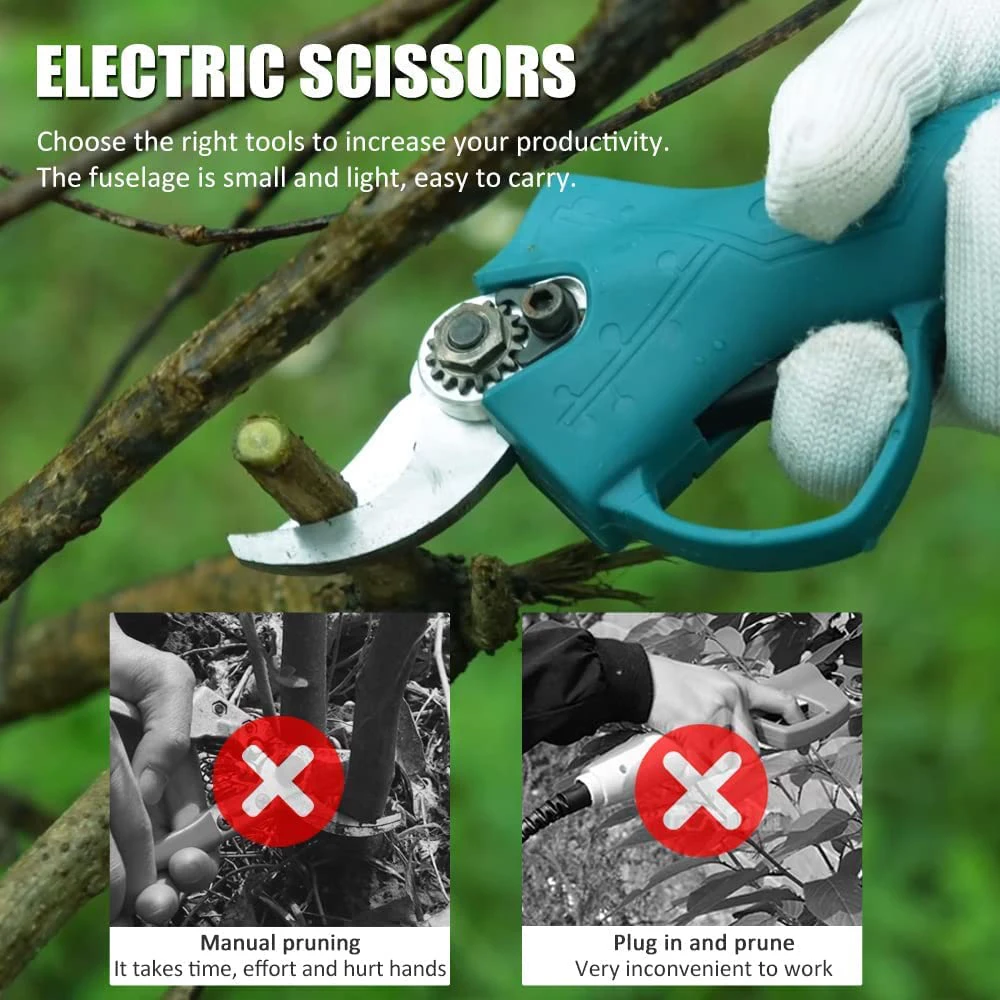 21V Brushless Cordless Pruner Shear Fruit Tree Bonsai Pruning Electric Tree Branches Cutter for Makita 18V Battery Power Tools