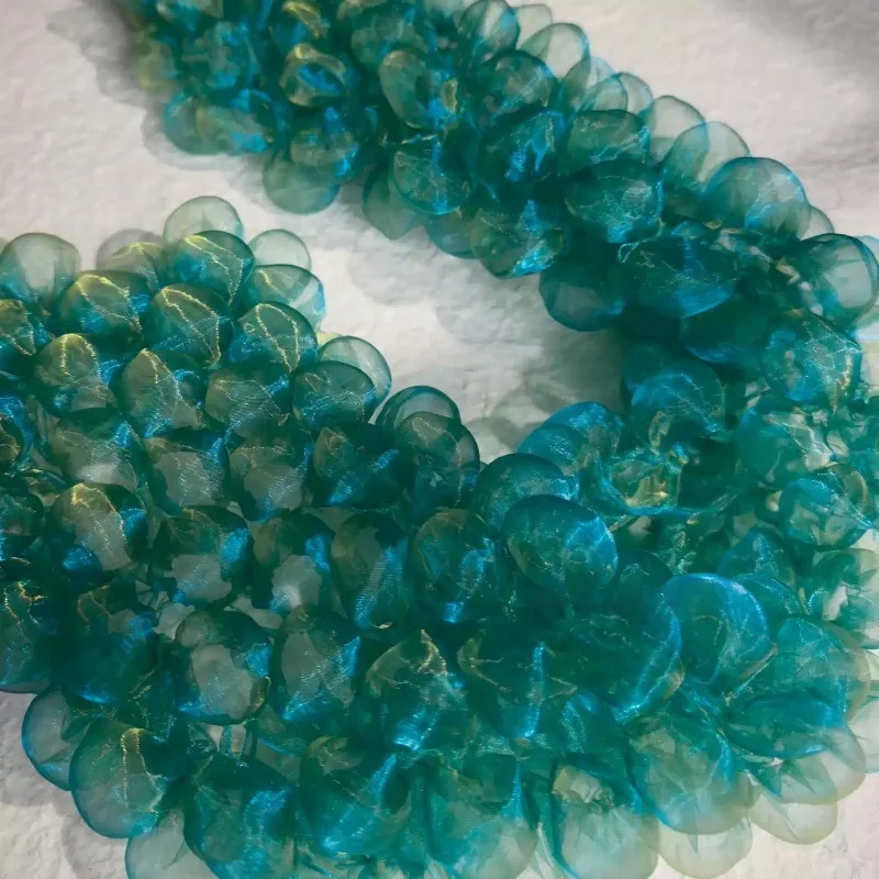 green-water‑gloss-bubble-organza-3d-lace-trim-fabric-transparent-raised-concave‑convex-textured-material-for-couture-clothing