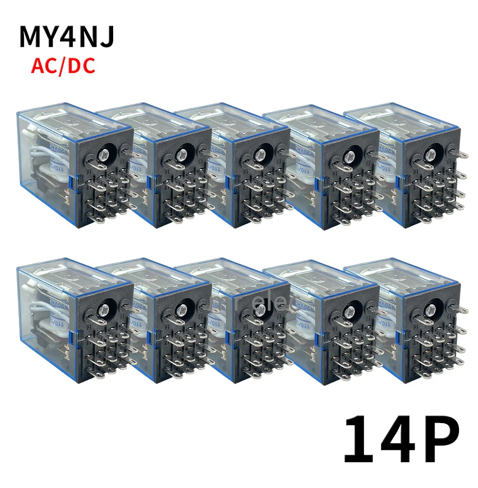 10PCS MY4NJ relay HH54P MY4N-J 14 Pin AC/DC 12V 24V 36V 48V 110V 220V 380V Mini Relay Intermediate Electromagnetic Relay