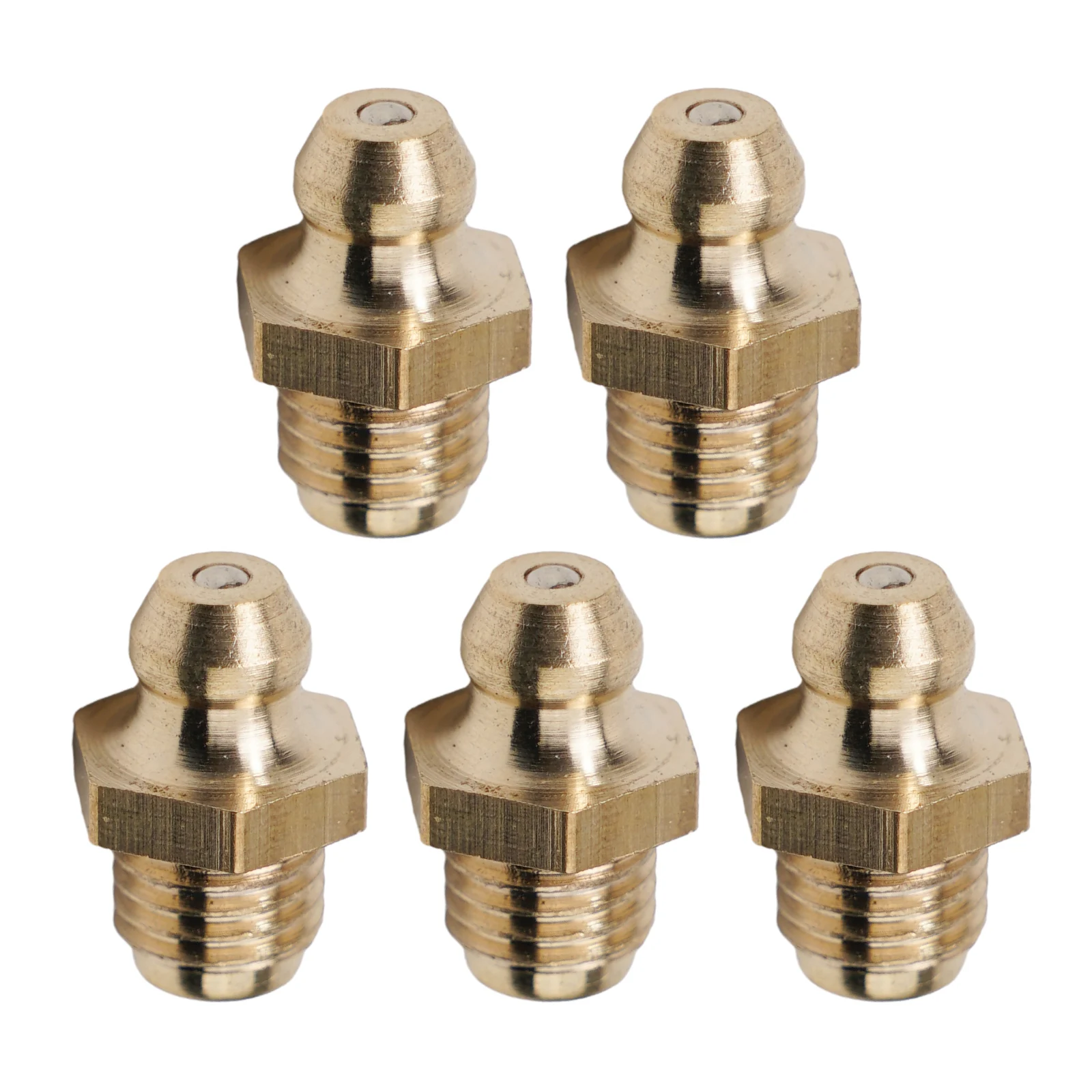for durable Brass Straight Hydraulic Grease Fitting Accessories M8 x 1mm Thread 5Pcs Set for Mechanical Lubrication