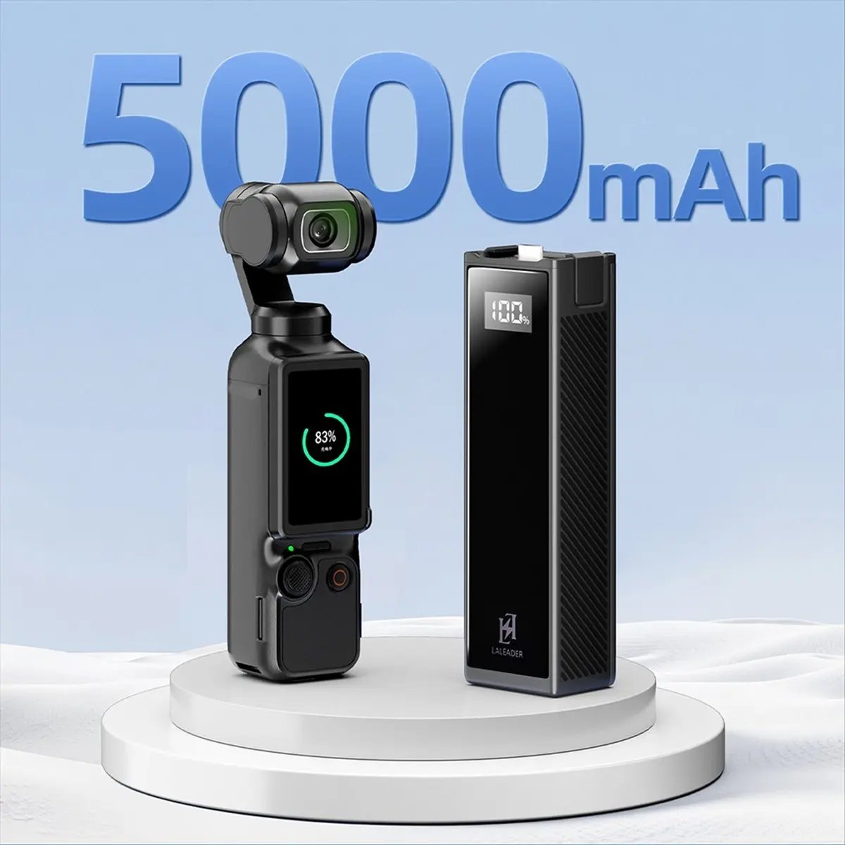 For Pocket 3 Long-Lasting Battery Handle 5000mAH Large-Capacity Battery Mobile Power Supply Accessories