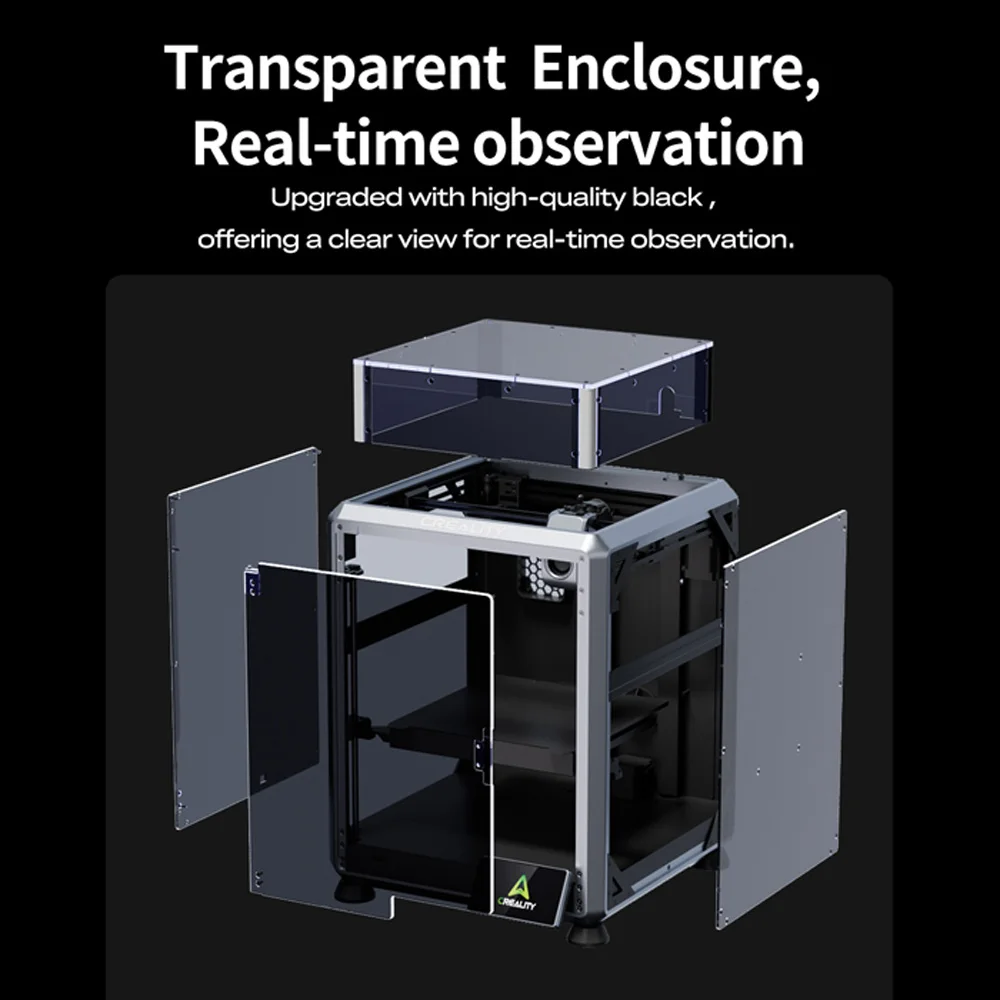 حاوية Creality K1 SE/K2 SE للطابعة ثلاثية الأبعاد ملحقات الطابعة ثلاثية الأبعاد الأصلية درجة حرارة ثابتة للضوضاء تقلل من عزل الغبار