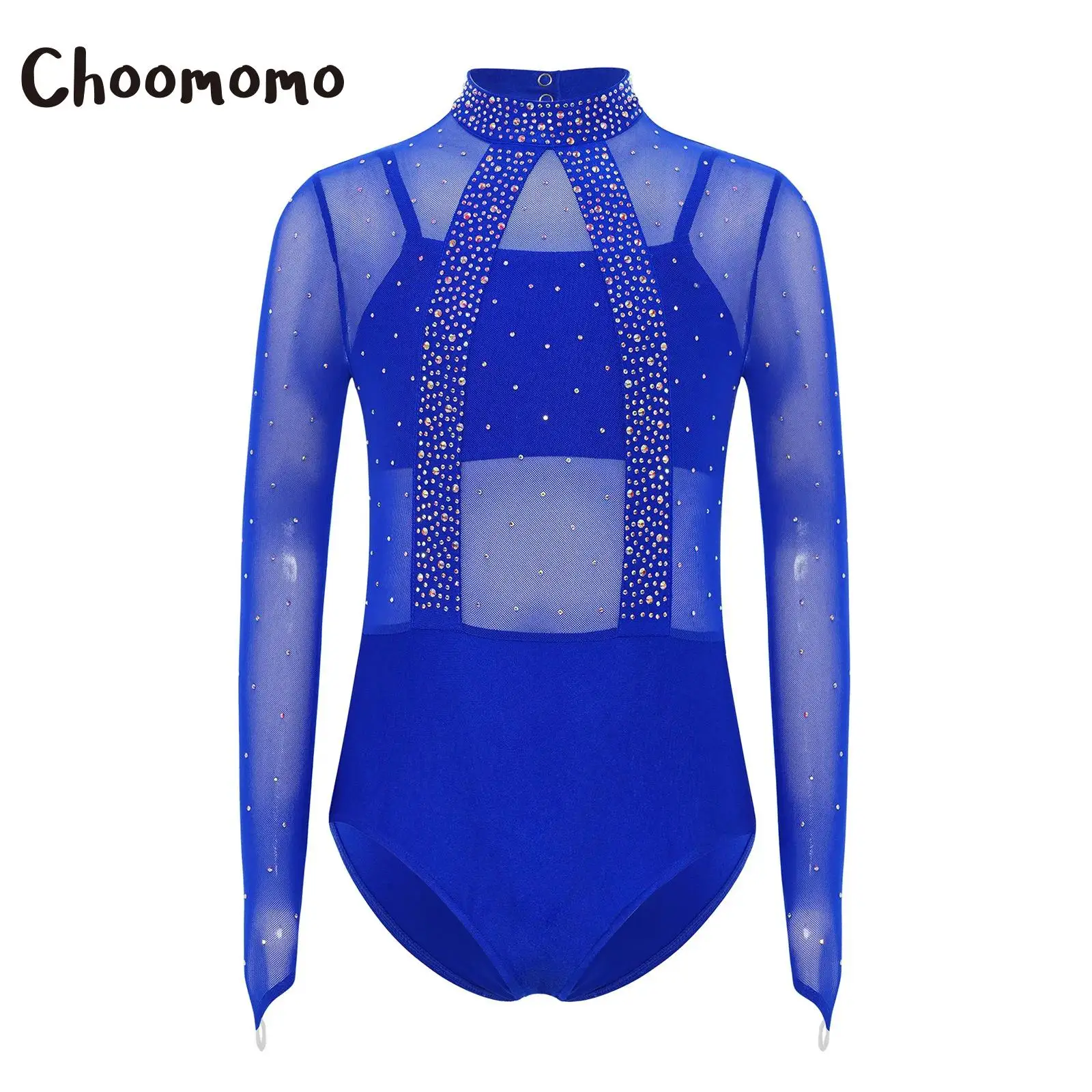 

Kids Girls Ballet Gymnastics Sets Long Sleeve Rhinestones Sheer Mesh Bodice Leotard And Camisole Skating Dance Bodysuit Unitard