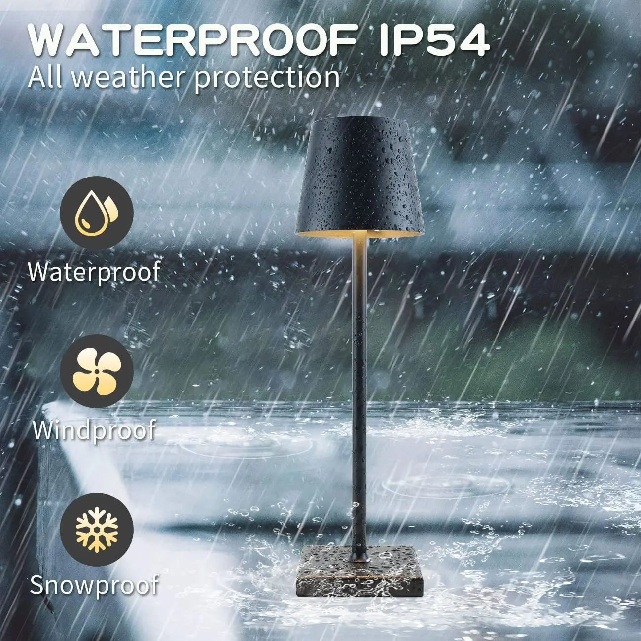 Rechargeable 3 Color Stepless Dimming Desk Lamp 5000mAh Portable LED Desk Lamp for Restaurant Bedroom Bars Home Patio Outdoor