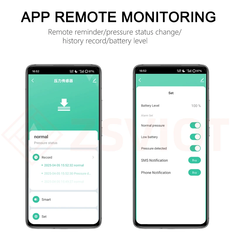 Tuya Zigbee مستشعر الضغط متعدد الوظائف مستشعر ضغط الأغشية الرقيقة المرنة الربط الذكي المدمج في البطارية تطبيق الحياة الذكية