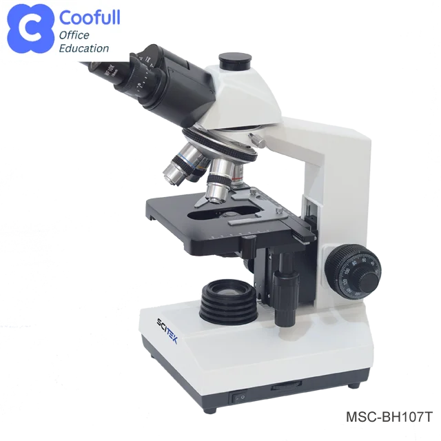 Biological Microscope Double Layers Mechanical Stage Microscope Finite Optional System for Lab