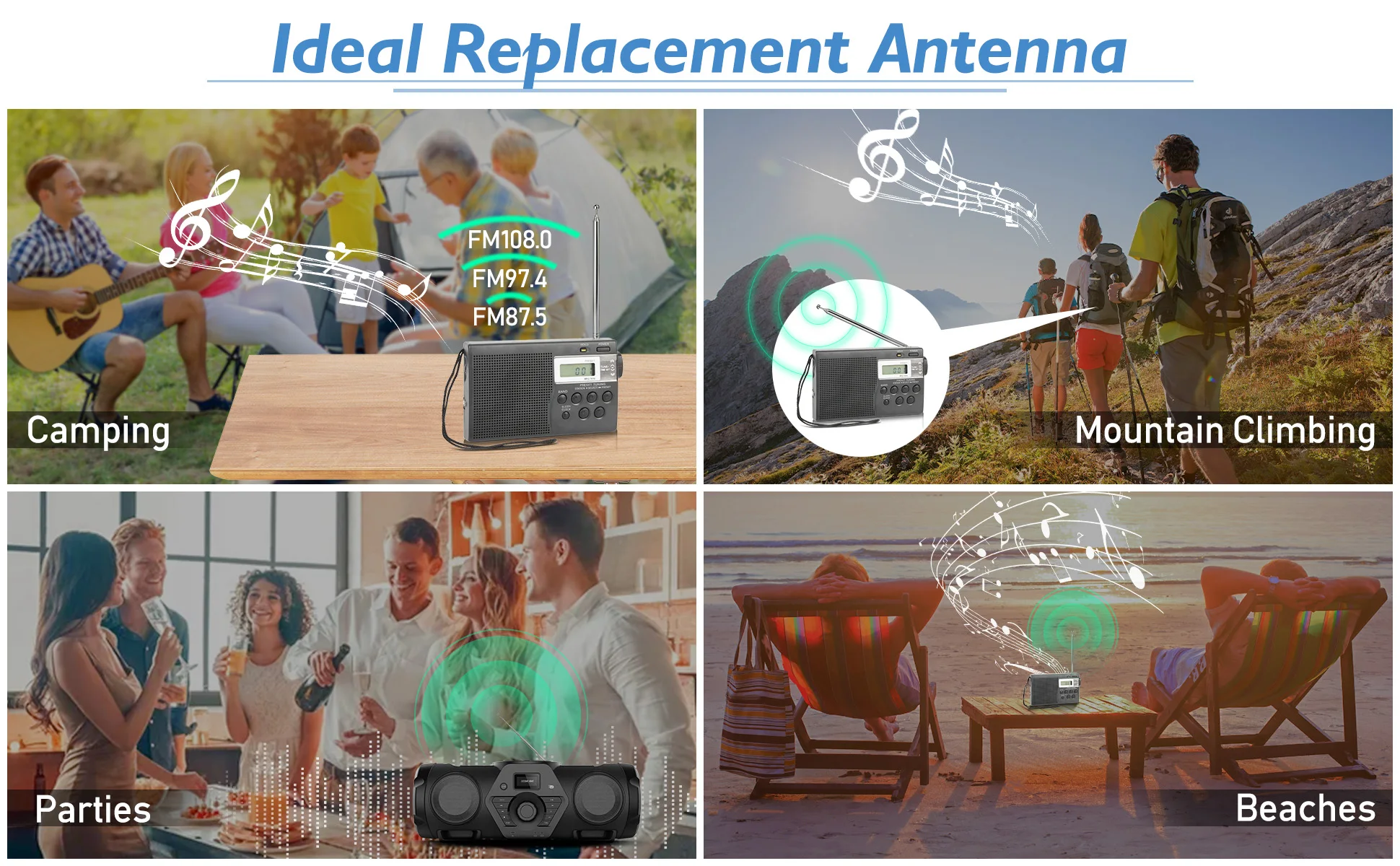 ثيمنتوود العالمي داب داب + آم فم هوائي التلفزيون 6 قسم تلسكوبي الجوي ل راديو محمول الصوت المنزل راديو ستيريو استقبال #5