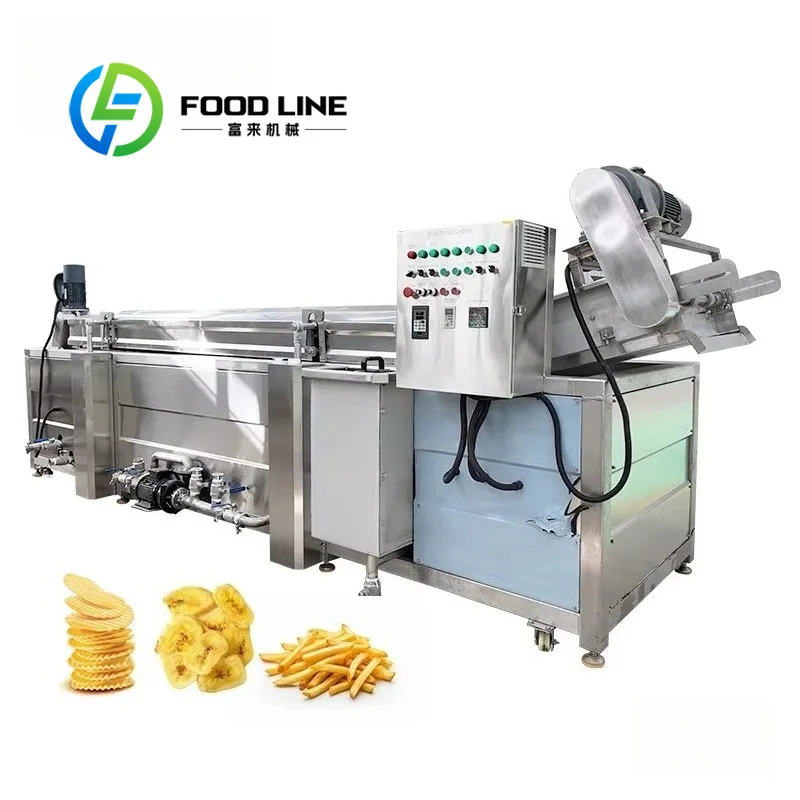 Multi-Temp Commercial Continuous Frying Machine Independent Zoned Heating Produces Thin Chips And Thick Fries In One Equipment