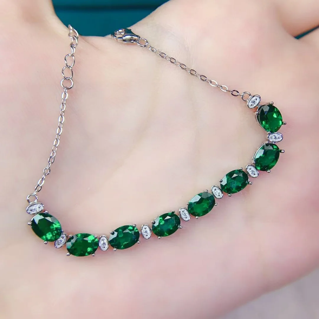 

Elegant Natural Diopside Bracelet for Women Sterling Silver S925 Luxurious Gemstone Jewelry Chic Sparkling Gift for Her