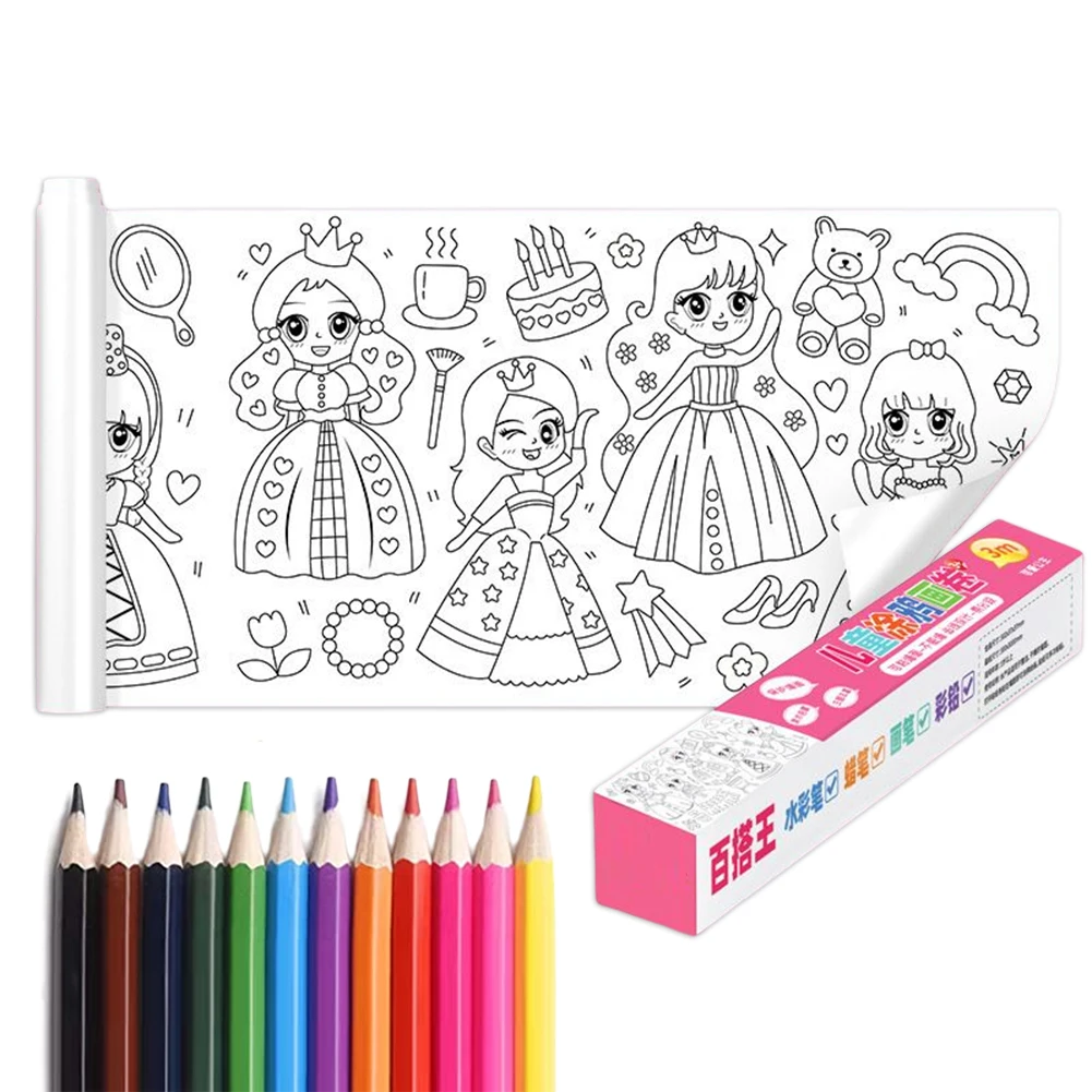 Bambini che disegnano rotolo di Poster da colorare fai da te per bambini per i viaggi a casa