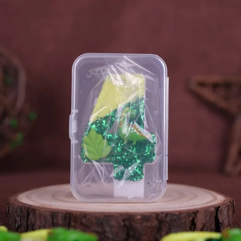 Digital Candles 0-9 Original Green Dinosaur World Creative Cake Decorative Birthday Candle