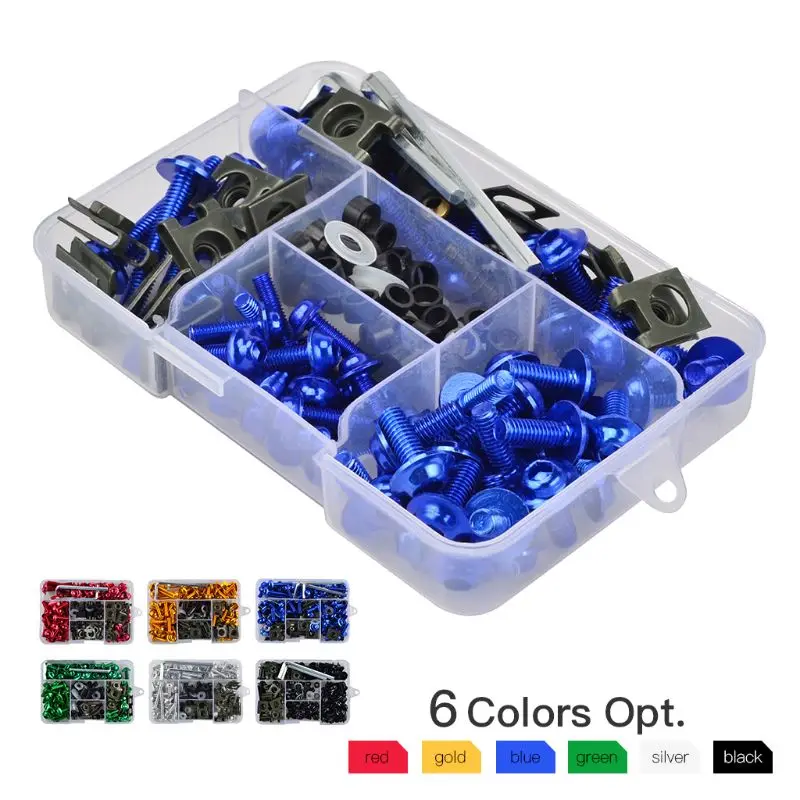 177 قطعة مسامير CNC دراجة نارية سبيكة هدية الترباس المسمار الجوز عدة السحابة كليب M6 M5 لسوزوكي ياماها Bmw هوندا كاواساكي