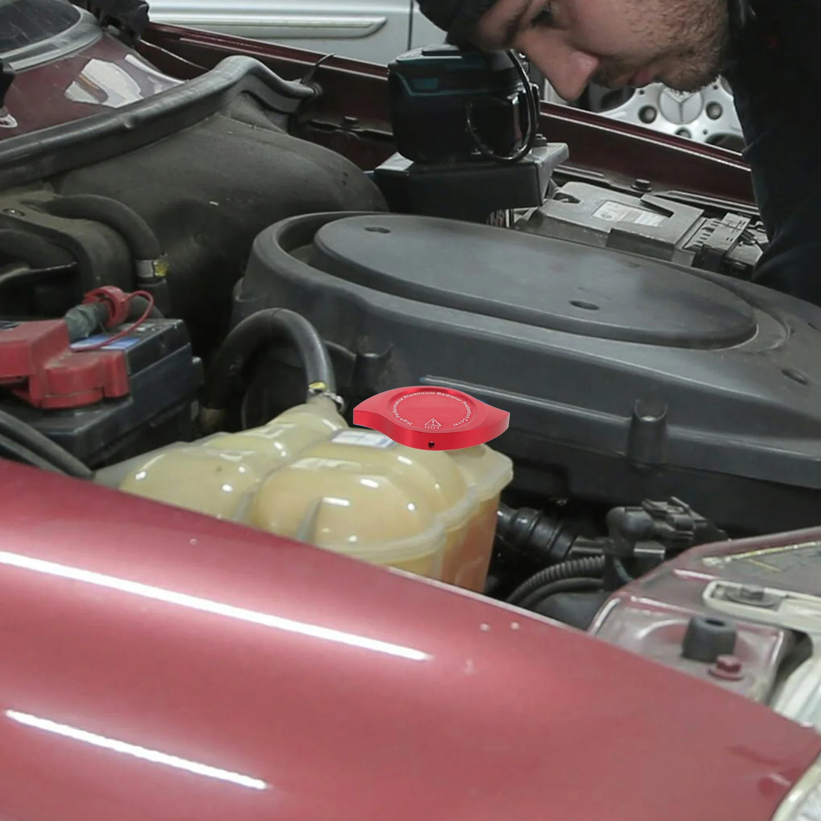 

Water Tank Cover Decoration Stylish Metal Radiator Cap For Cars Durable Engine Coolant Reservoir Tank Replacement