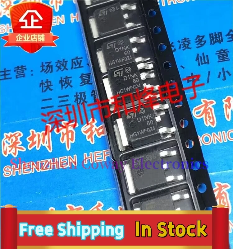 10PCS-30PCS  STD1NK60 D1NK60  1A/600V N TO-252   In Stock Fast Shipping