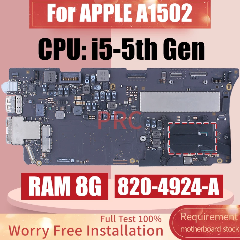 

820-4924-A For APPLE A1502 Laptop Motherboard 820-4924-A i5-5th Gen 8G Notebook Mainboard