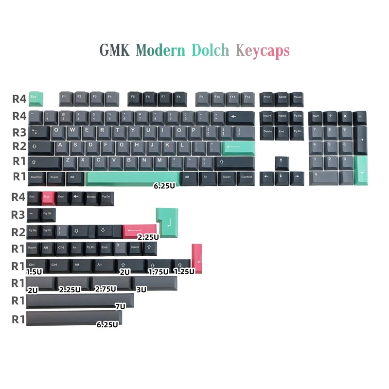 142 Keys GMK Modern Dolch keycaps Cherry Profile PBT Dye-Sub