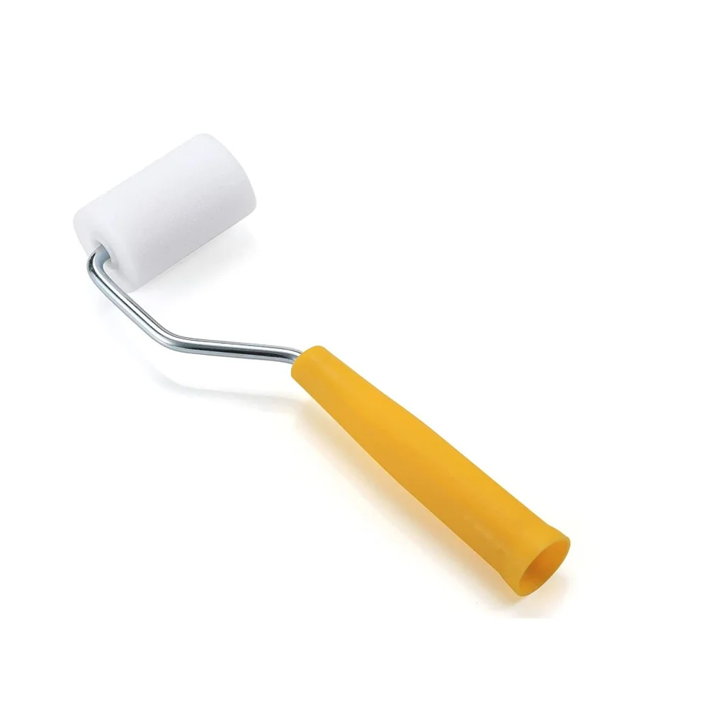 2 Inch Wall Painting Roller Kit with 6 Absorbent Foam Covers and Ergonomic Plastic Tray for Efficient Coverage
