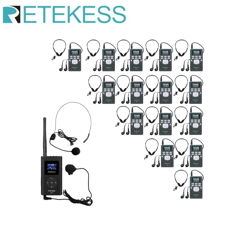 Retekess FM Transmitter FT11 20pc FM Radio Receiver PR13  Voice Transmission System For Meeting Simultaneous Interpretation Hajj